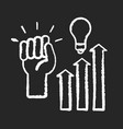 motivation chalk white icon on black background vector image vector image
