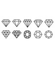 set of diamond outline icon or diamond gems vector image vector image