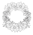 vintage round frame with flowers floral vector image