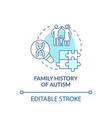 family autism history concept icon vector image
