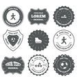 football ball roller skates running icons vector image