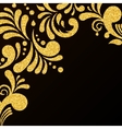 gold glitter floral invitation card vector image