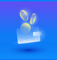 wallet and coins with transparent effect halftone vector image