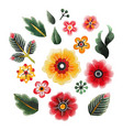 watercolor floral collection vector image