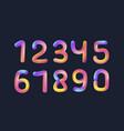 3d gradient numbers from 0 to 9 stylizedcircular vector image