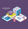 creative isometric templates for staff education vector image