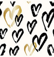 hand painted hearts pattern vector image vector image