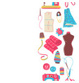 seamless pattern with needlework sewing items vector image