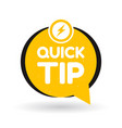 yellow quick tips logo icon or symbol vector image