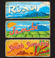 riau jambi and south sumatra provinces plates vector image vector image