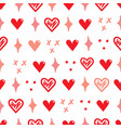hearts seamless pattern vector image vector image