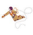astronaut floating in space cosmonaut costume vector image