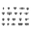 people team crowd monochrome silhouette icon set vector image