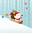 santa on sledge vector image vector image