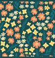 seamless repeat scattered flowers pattern vector image vector image