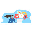 travel agency consultant working online vector image