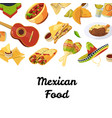 cartoon mexican food background vector image