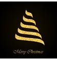christmas tree gold glitter greeting card vector image vector image