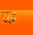 halloween concept with jack pumpkins black bats vector image