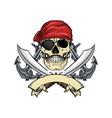 sketch pirate skull vector image