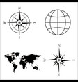 world map globe wind rose vector image