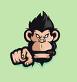 monkey mascot logo vector image vector image