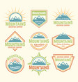 mountains isolated colored vintage badges vector image vector image
