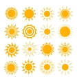 orange sun icons vector image
