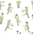 seamless pattern with smiling mummies vector image