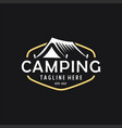 vintage camping and outdoor adventure emblems vector image vector image