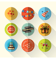 birthday party flat icon set vector image vector image