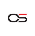 black red o s letter logo design vector image