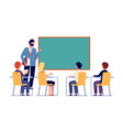 children study with teacher school inclusion vector image