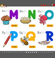 educational cartoon alphabet letters for kids vector image