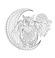 fantasy steampunk owl coloring book for children vector image
