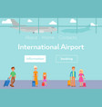 tourists in international airport terminal vector image