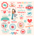 valentine labels vector image vector image