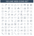 100 web icons vector image vector image