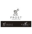snowman with megaphone frost snow film movie logo vector image