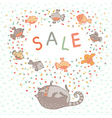 a cute cat and birds vector image vector image
