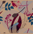 abstract floral pattern with leaves flowers vector image vector image