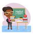 cartoon english teacher vector image vector image