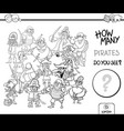 counting pirates coloring page activity vector image