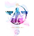 libra zodiac sign with alcohol ink texture vector image vector image