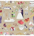 seamless pattern with wedding icons vector image vector image