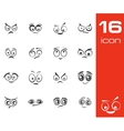 black cartoon eyes set vector image vector image