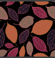 decorative leaves pattern seamless background vector image vector image