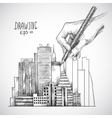 hand drawing building vector image