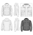 mens flight jacket with hood vector image