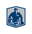 canine policeman with police dog retro vector image vector image